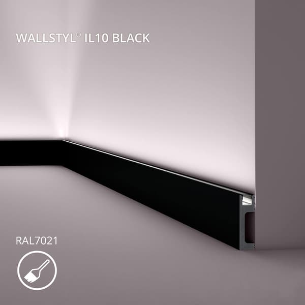 Golvlist NMC WALLSTYL IL10 BLACK stil modern