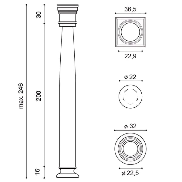 Søjler sæt Orac Decor LUXXUS KD1 stil dorisk