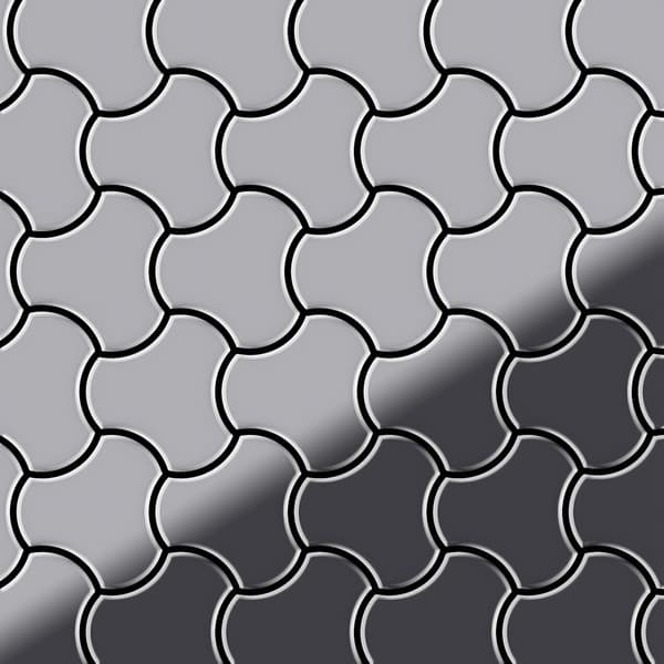 Metal mosaik Rustfrit stål ALLOY S-Linear-BM spejl poleret grå 0,75 m2
