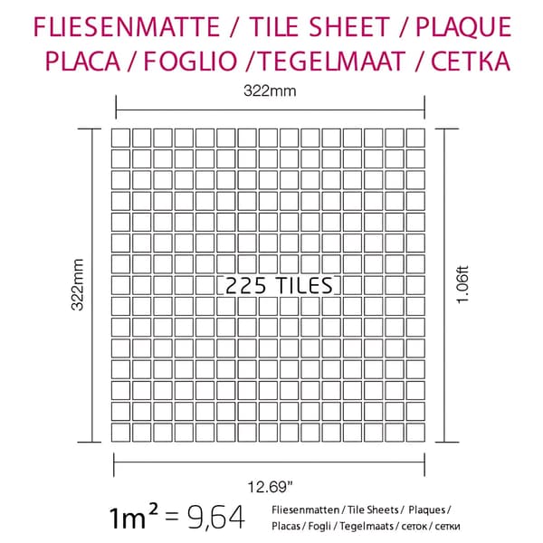 Metal mosaik Rustfrit stål ALLOY S-Honey-CM poleret grå 1,04 m2