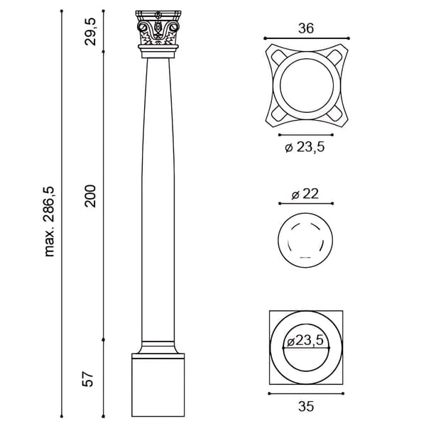 Søjler sæt Orac Decor LUXXUS KC2 stil Corinthian