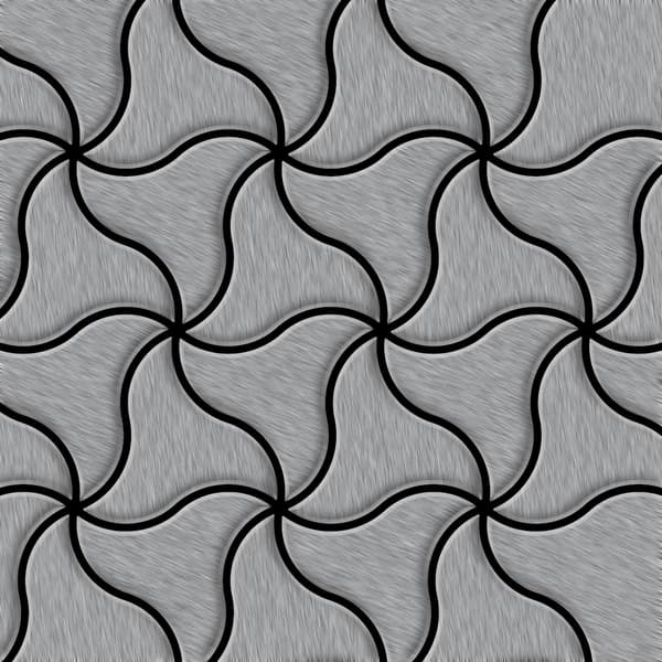 Metal mosaik Rustfrit stål ALLOY S-Infinit-Ti-AB poleret grå 0,67 m2