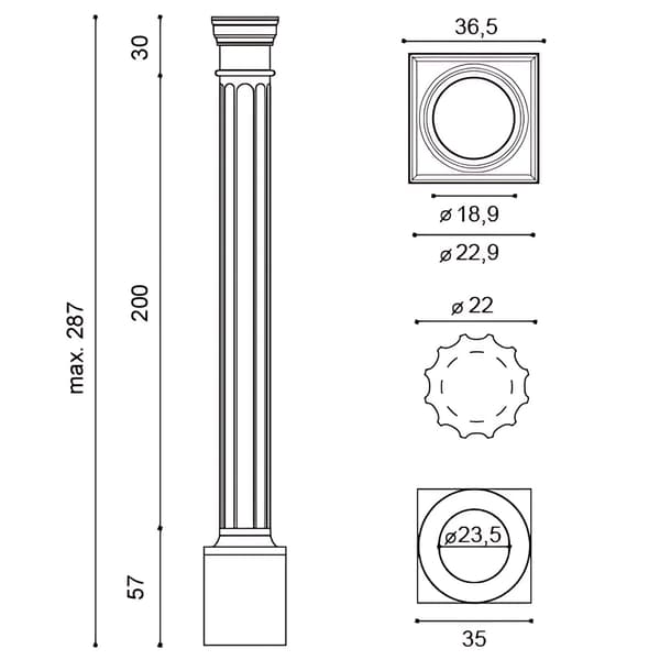 Søjler sæt Orac Decor LUXXUS KD6 stil dorisk