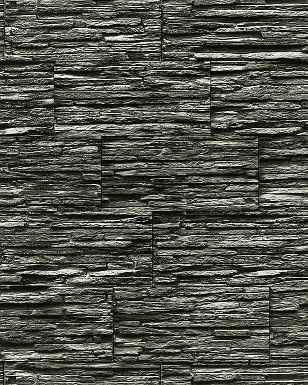 Tapet sten imitation EDEM 1003-34 tekstureret blank farve sort grå kvarts granitgrå 5,33 m2