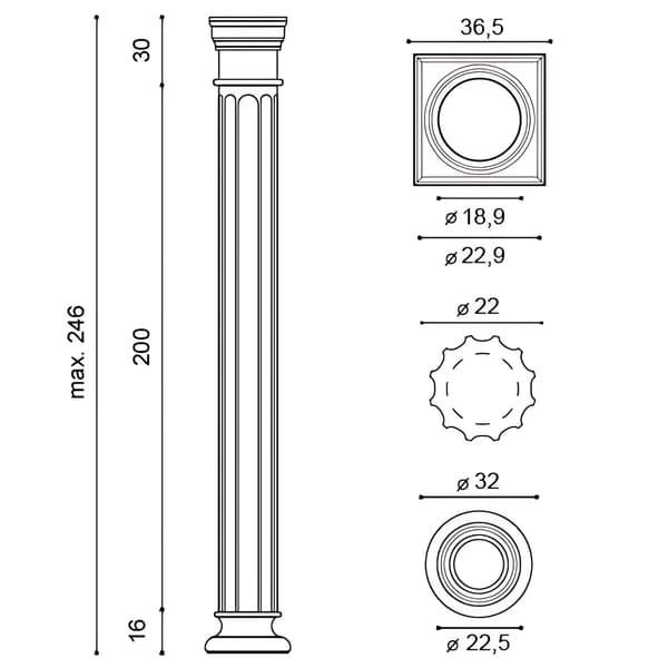 Søjler sæt Orac Decor LUXXUS KD5 stil dorisk