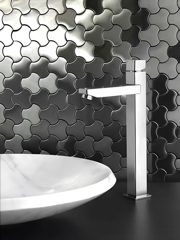 Metal mosaik Rustfrit stål ALLOY S-Linear-CM poleret grå 0,75 m2
