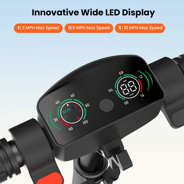 iScooter K6 Kids Electric Scooter, LED Display, Adjustable Height, Bluetooth Speaker, Foldable Lightweight, Orange