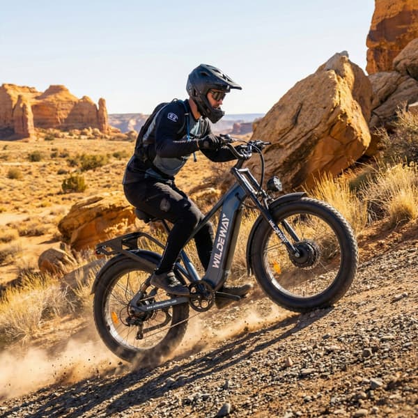 Elcykel med momentsensor WILDEWAY Soared-Max, dubbelmotor, fatbike, grå