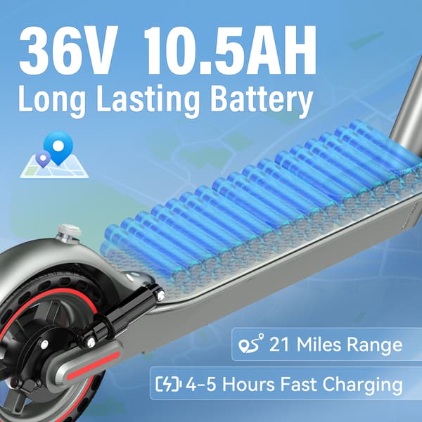 OOK-TEK D8Pro Foldbar El-løbehjul, 36V 10.5Ah, 8.5\" Massive Dæk, Grå