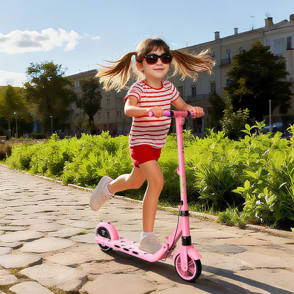 Elektrisk sparkcykel för barn KIDDOWE K2, 12 km räckvidd, 6,5\" solida däck, rosa