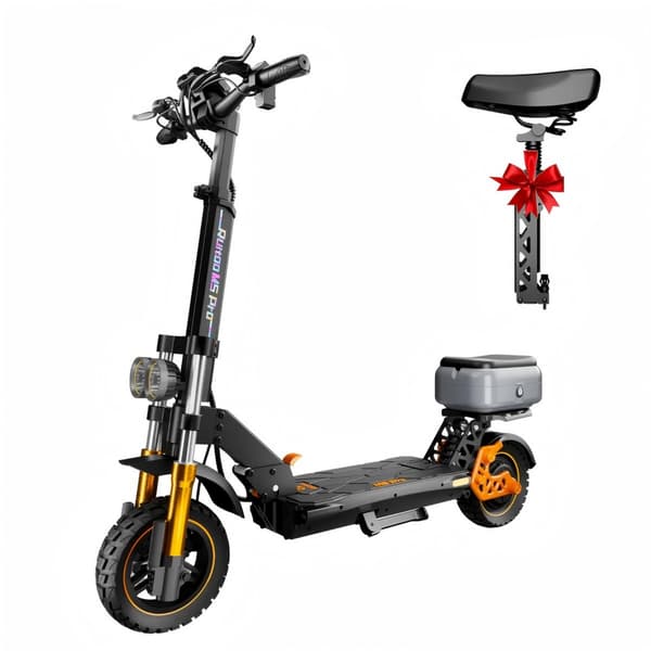 RUITOO M5 Pro Electric Scooter with Seat & Storage Box, Long Range 80 km, Black