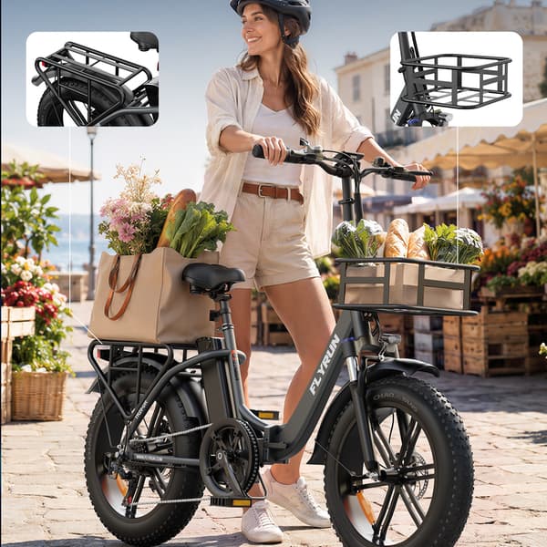 Kompakt foldbar elcykel FLYRUN F2014, 624Wh, 20×3\", Grå