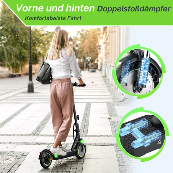 Elscooter för vuxna iSinwheel S9MAX, 10" solida däck, fällbar, svart