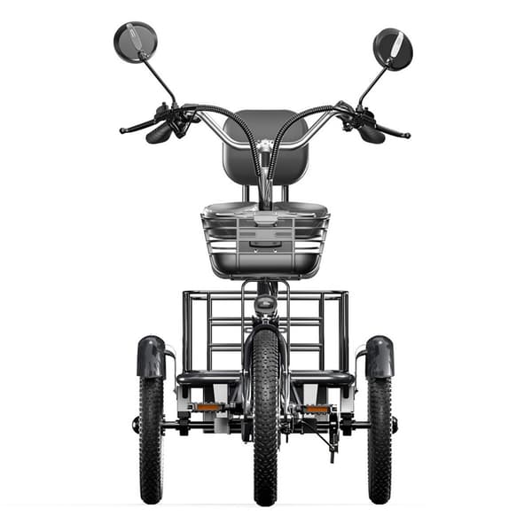 Eltrehjuling Cysum T1 Pro, 16", fram- och bakkorg, grå
