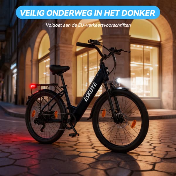Elcykel til bybrug Eskute C100 Plus, pendler til voksne, sort
