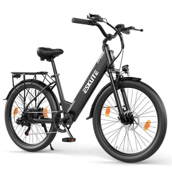Elcykel til bybrug Eskute C100 Plus, pendler til voksne, sort