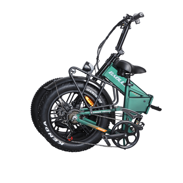 Sammenfoldelig Fat Tire El-cykel BAOLUJIE D2, 960Wh, Fuld Affjedring, Grøn