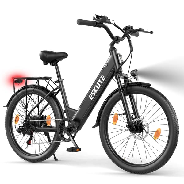 Elcykel til bybrug Eskute C100 Plus, pendler til voksne, sort