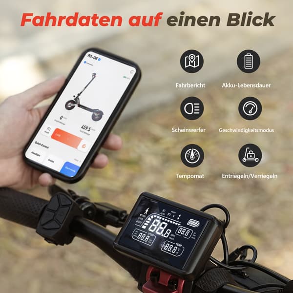 El-løbehjul Circooter R3, foderbar, maks. 20 km/t, sort
