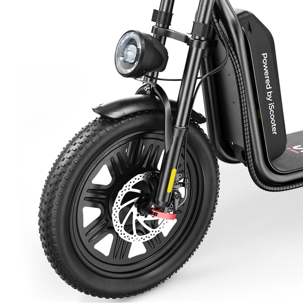 El-scooter til voksne iScooter F7, 16" vinterdæk, foldbar, sort