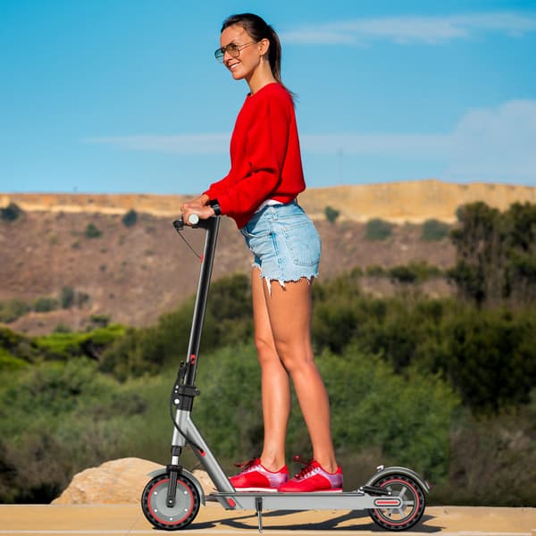 OOK-TEK D8Pro Foldbar El-løbehjul, 36V 10.5Ah, 8.5\" Massive Dæk, Grå