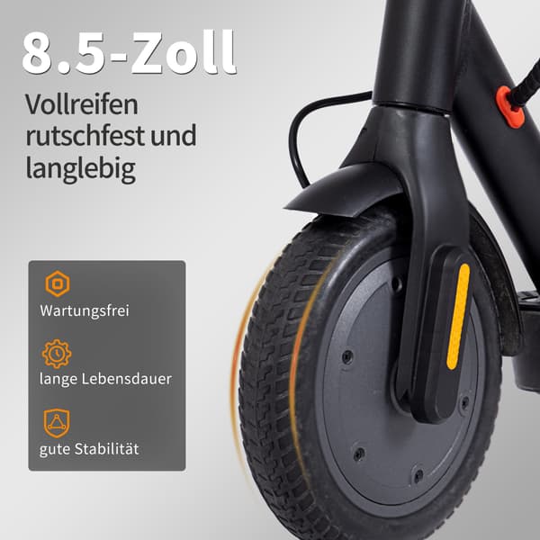 El-scooter Leawin E9, maks. 20 km/t, 8,5” solide dæk, foldbar, sort