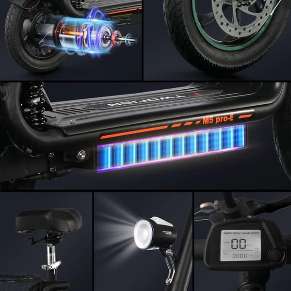 Elscooter TWOFISH M5 Pro-E, 12", 48V 13Ah Batteri, Grön