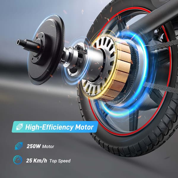 DYU D3S 14\" Mini Sammenklappelig El-cykel, 36V 10Ah, Sort