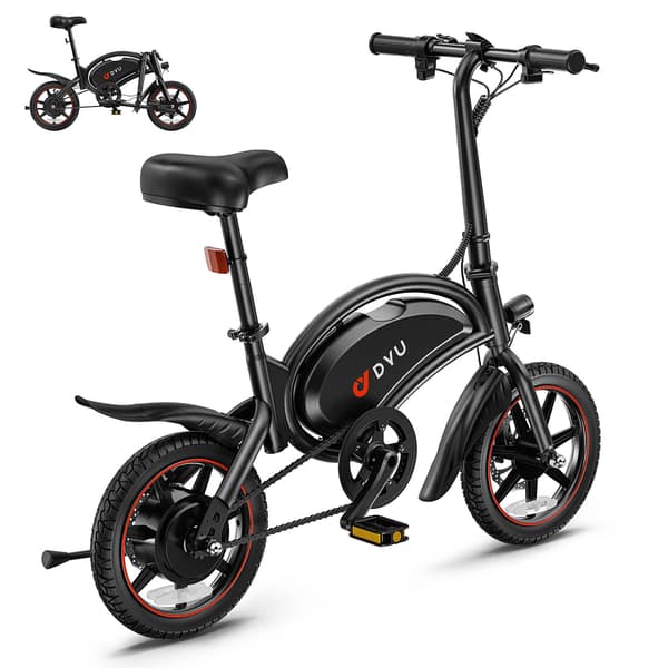 DYU D3S 14\" Mini Sammenklappelig El-cykel, 36V 10Ah, Sort