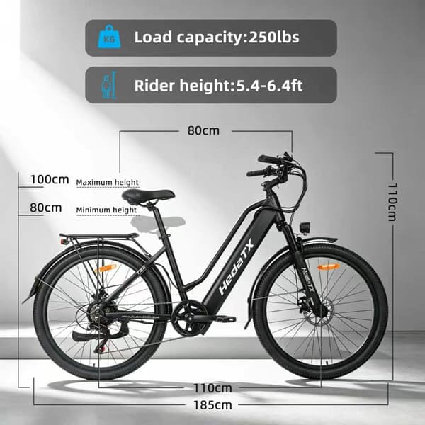 Elcykel HedaTX TX2, 768Wh, 7 växlar, grå