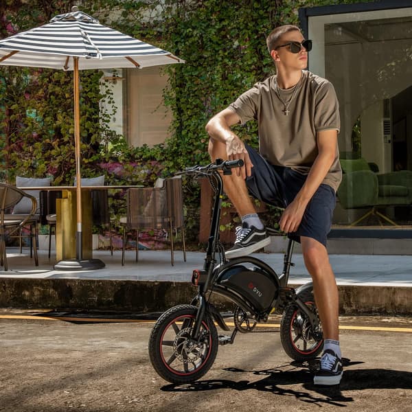 DYU D3S 14\" Mini Sammenklappelig El-cykel, 36V 10Ah, Sort