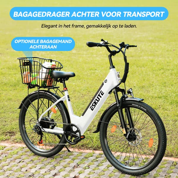 Elcykel til bybrug Eskute C100 Plus, pendler til voksne