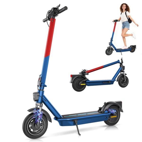 Elsparkcykel HIQIS MAXPRO, 10\" luftdäck, lång räckvidd, blå&röd