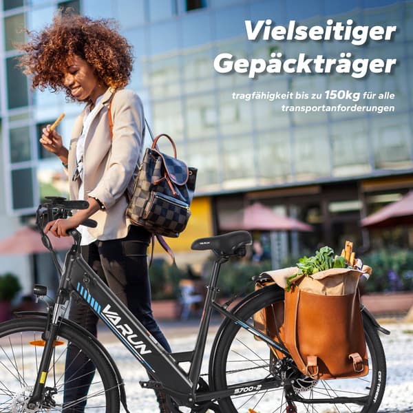 Urban Commuter Elcykel til kvinder, VARUN S700-2, 27.5”, Sort