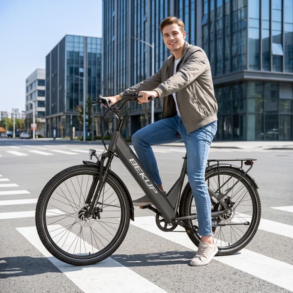 Elcykel BEKUP V28, 28\", 522Wh, 75km räckvidd, Grå