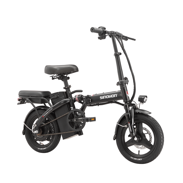 Kompakt foldbar elcykel SINOHON M3, 14-tommer bycykel, sort