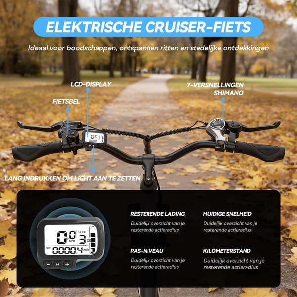 Elcykel til bybrug Eskute C100 Plus, pendler til voksne, sort