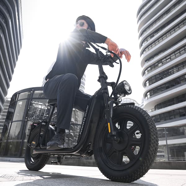 El-scooter til voksne iScooter F7, 16" vinterdæk, foldbar, sort