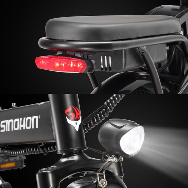 Kompakt foldbar elcykel SINOHON M3, 14-tommer bycykel, sort