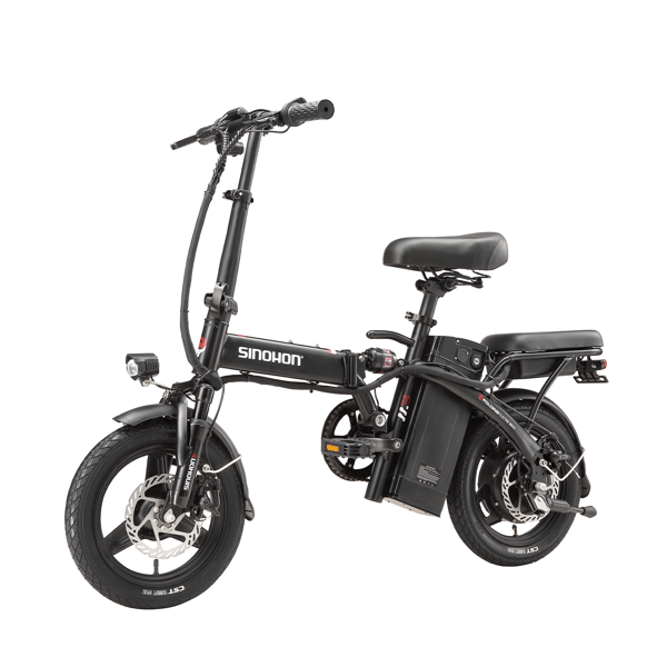 Kompakt foldbar elcykel SINOHON M3, 14-tommer bycykel, sort
