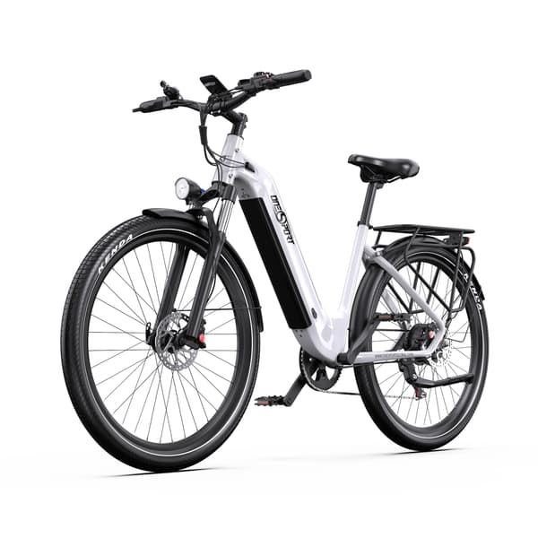 El-bycykel OneSport OT05, 27,5", support-app, Vit
