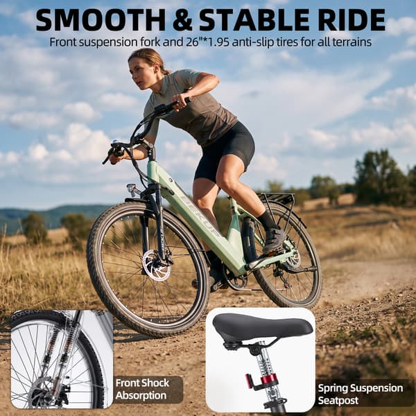 Elcykel BEKUP V28, 28\", 522Wh, 75km räckvidd, Grön