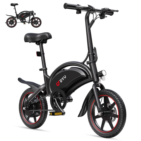 DYU D3S 14\" Mini Sammenklappelig El-cykel, 36V 10Ah, Sort
