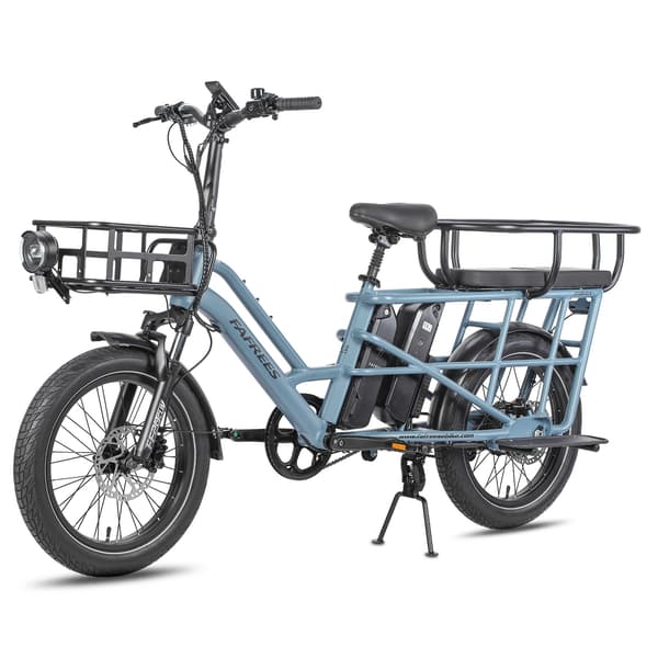 FAFREES FF20 CUV Familjelast-elcykel Dubbla 15Ah-batterier, Longtail Elcykel, Blå