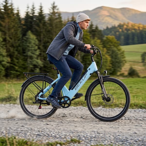 Elcykel BEKUP V28, 28\", 522Wh, 75km räckvidd, Blå