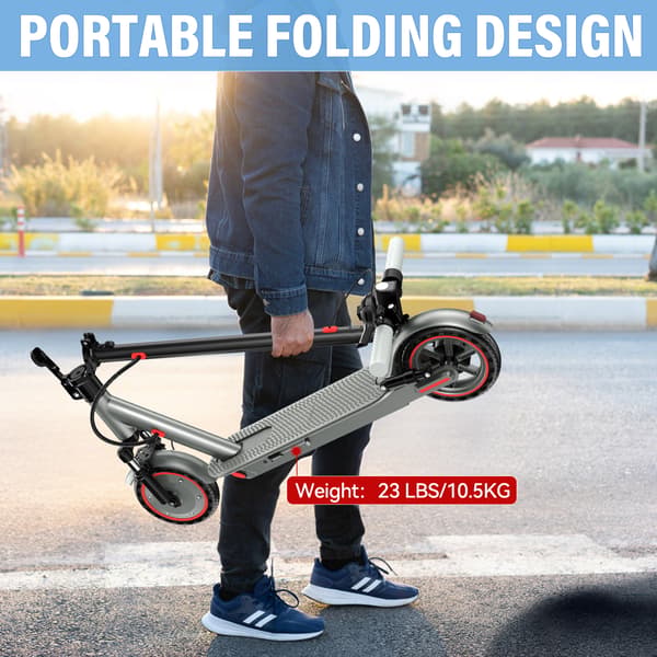 OOK-TEK D8Pro Foldbar El-løbehjul, 36V 10.5Ah, 8.5\" Massive Dæk, Grå