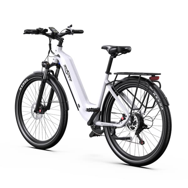 El-bycykel OneSport OT05, 27,5", support-app, Vit