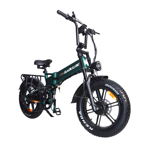 Hopfällbar Fat Tire E-Bike BAOLUJIE D2, 960Wh, Fullfjädring, Grön