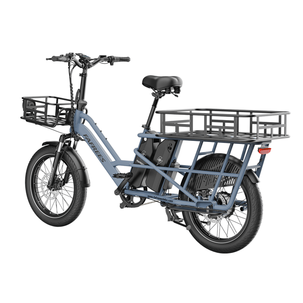 FAFREES FF20 CUV Familjelast-elcykel Dubbla 15Ah-batterier, Longtail Elcykel, Blå