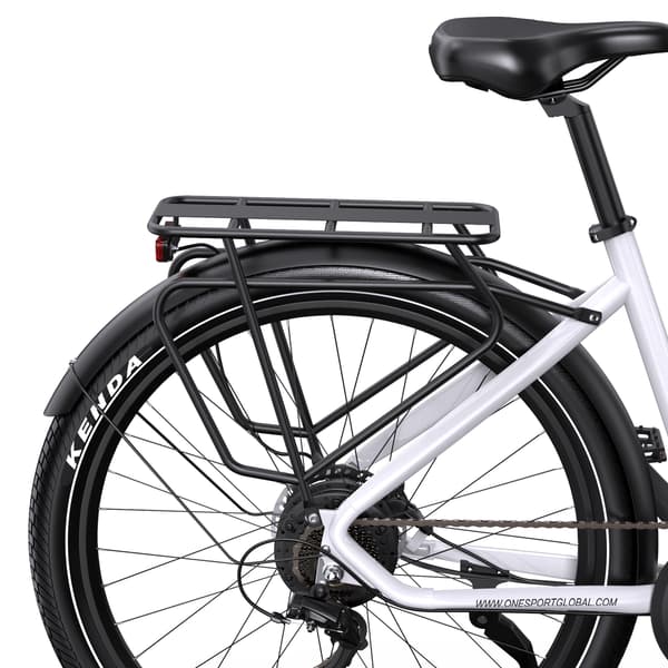 El-bycykel OneSport OT05, 27,5", support-app, Vit